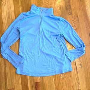 TICTICMISS Lightweight Zip-Up Pullover - Size L - Sky Blue Soft